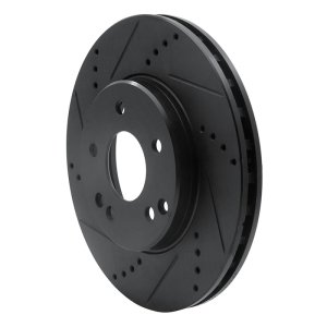 Mercedes-Benz SLK230 Brake Rotor (1) - Front Left - R1 Concepts - Drilled & Slotted - Black - `96-`15